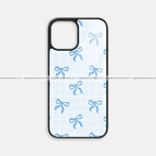 Blue Bow Checks Premium Glossy Case