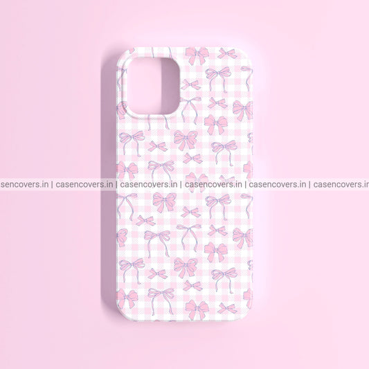 Cute Ghingham Print with Bows Phone Case