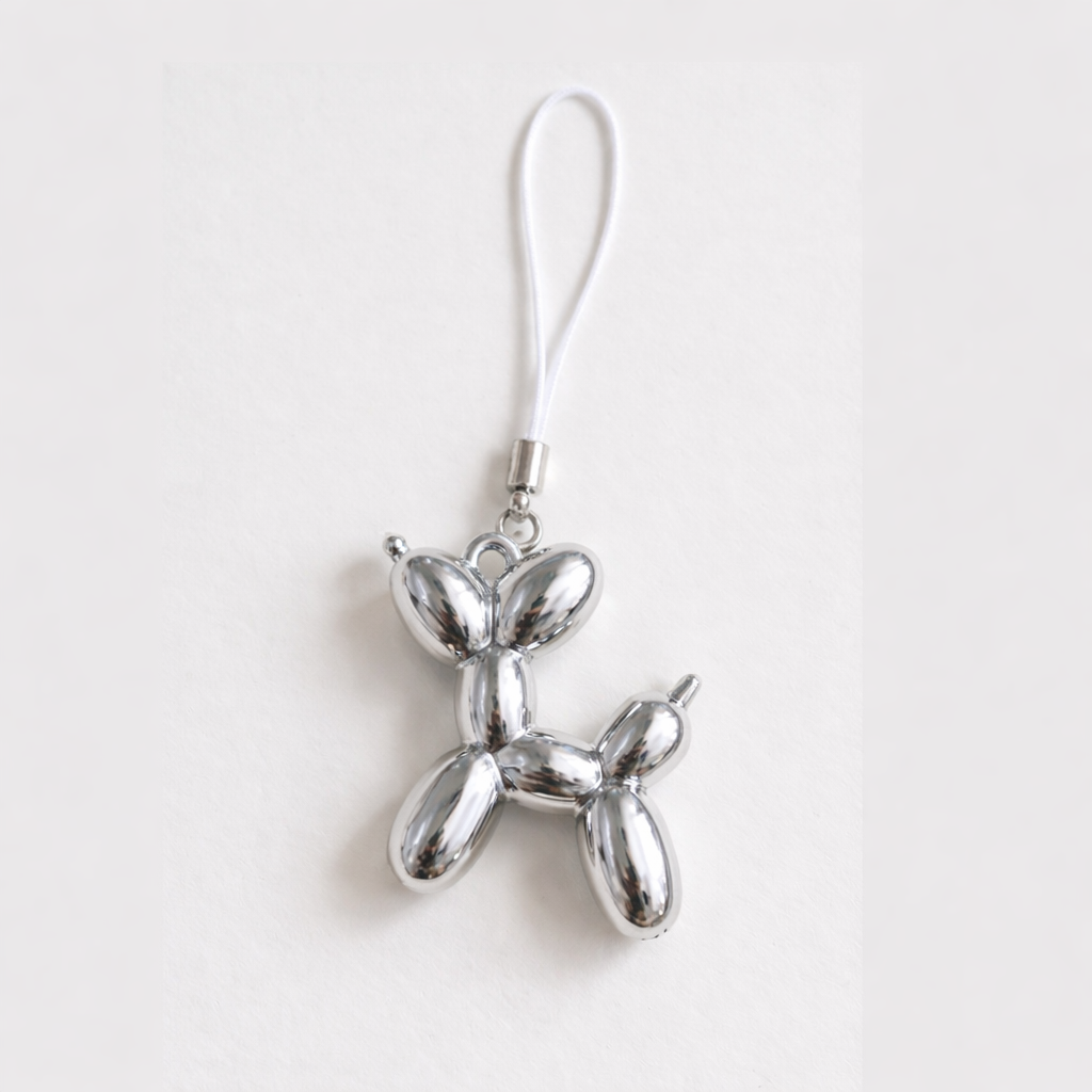 Cute Silver Phone Charm