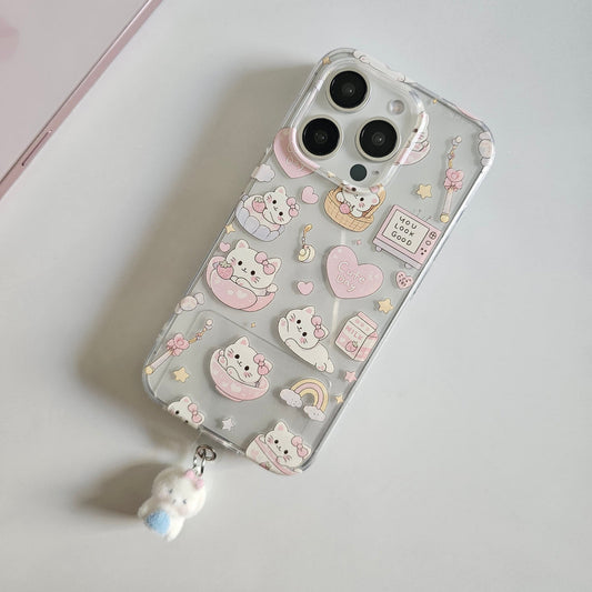 Kitty Daydream Phone Case With Hanging Kitty