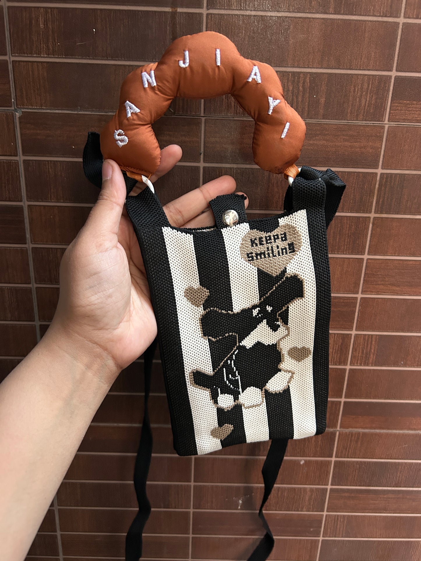 Viral Korean Pink Dog Mobile Sling Pouch