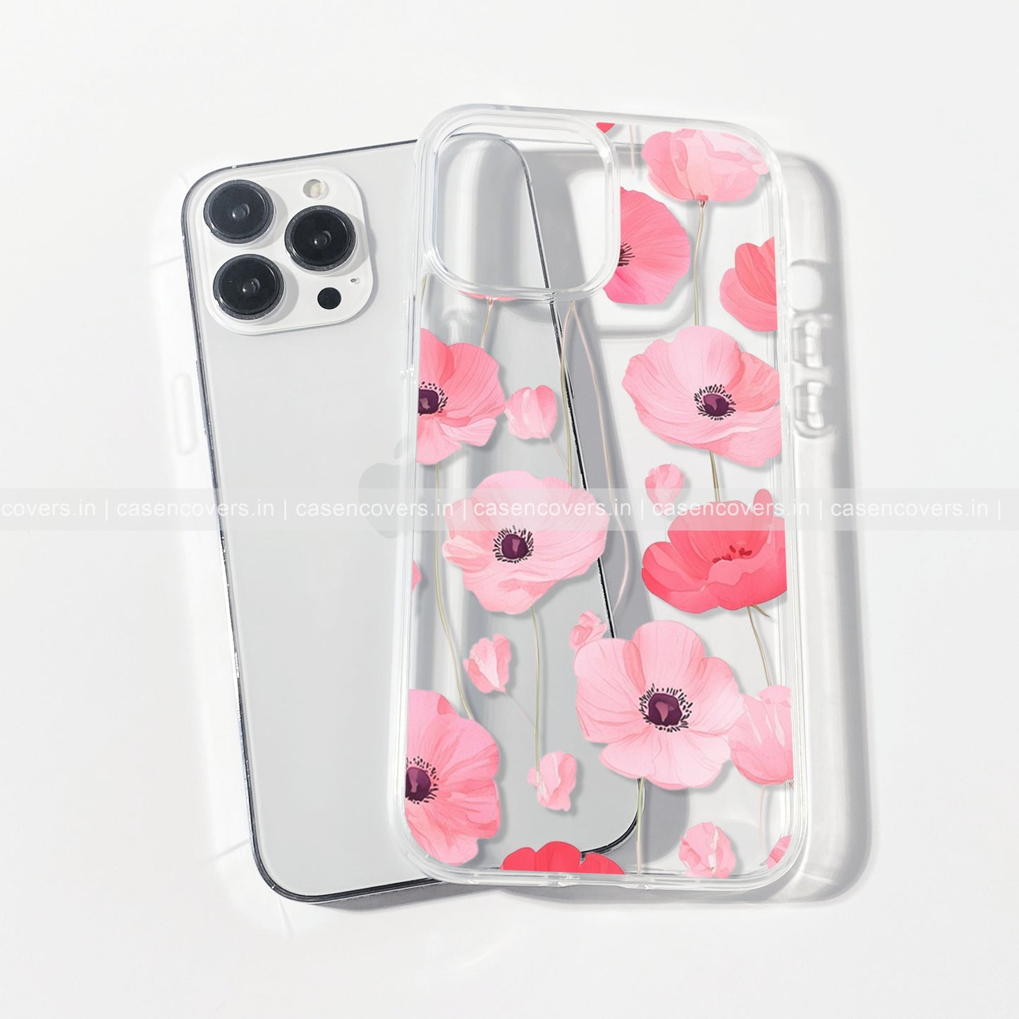 Pink Poppy Bloom Clear Phone Case