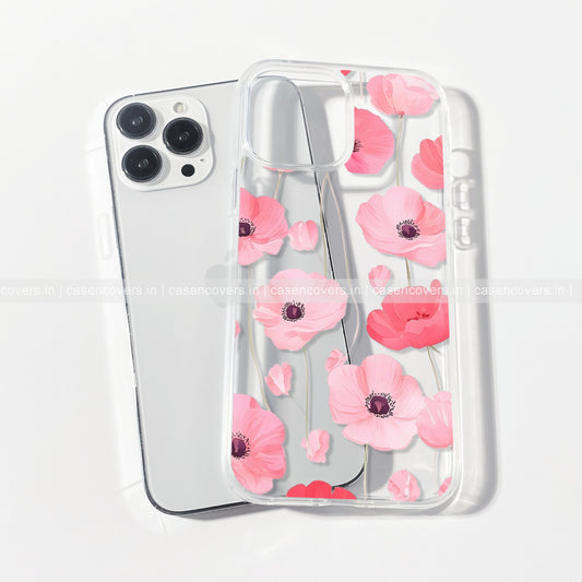 Pink Poppy Bloom Clear Phone Case