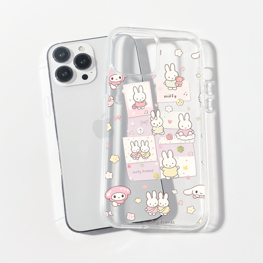 Pastel Doodles Pink Clear Phone Case