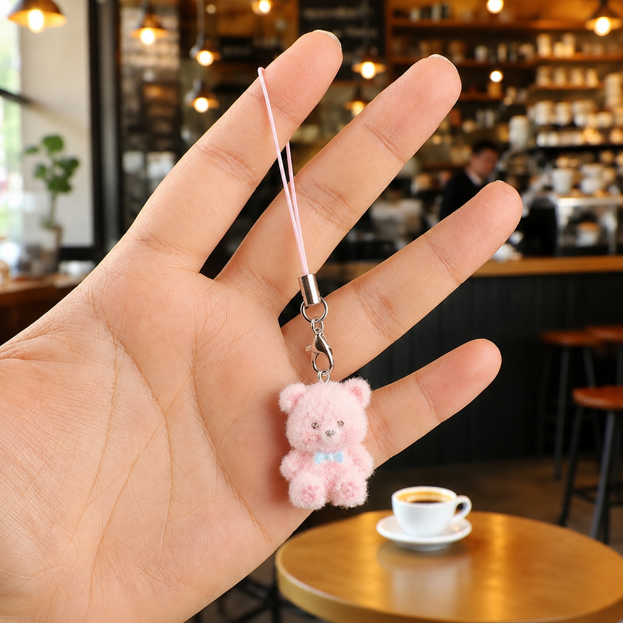 Berry Puff Mini Furr Teddy Phone Charm