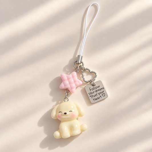 Dreamy Heart Pup Phone Charm