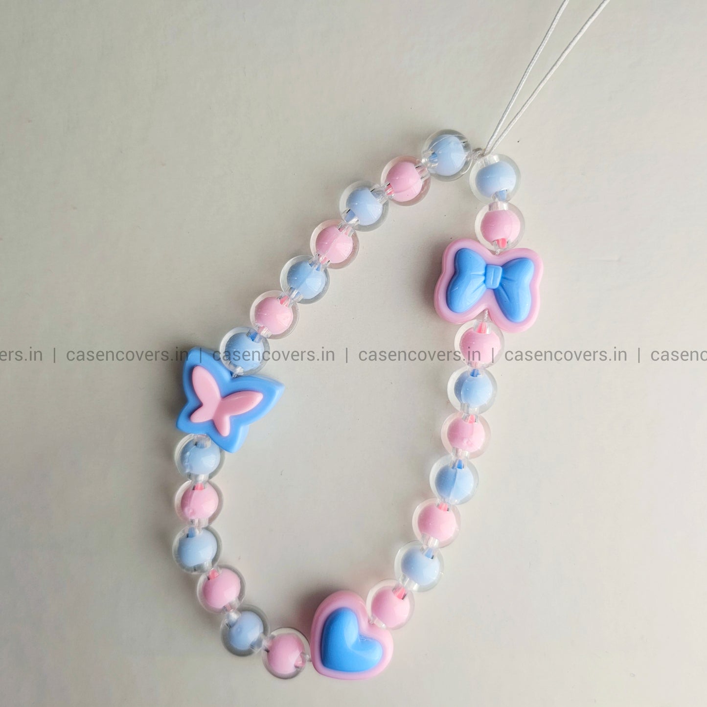 Pink & Blue Heart Bow Charm