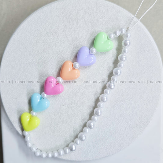 Colourfull Hearts & Pearl Charm