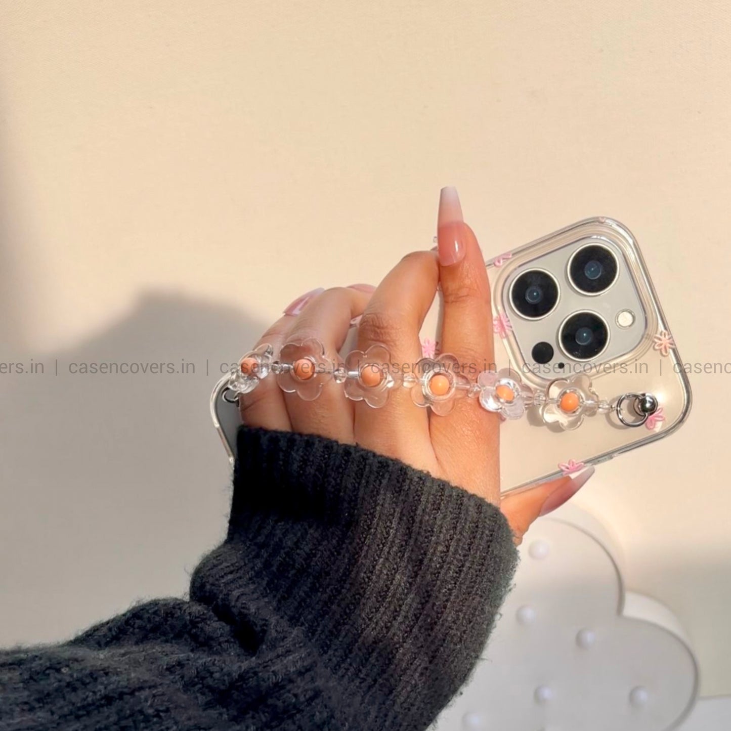 Classy Peach Chain Phone Case