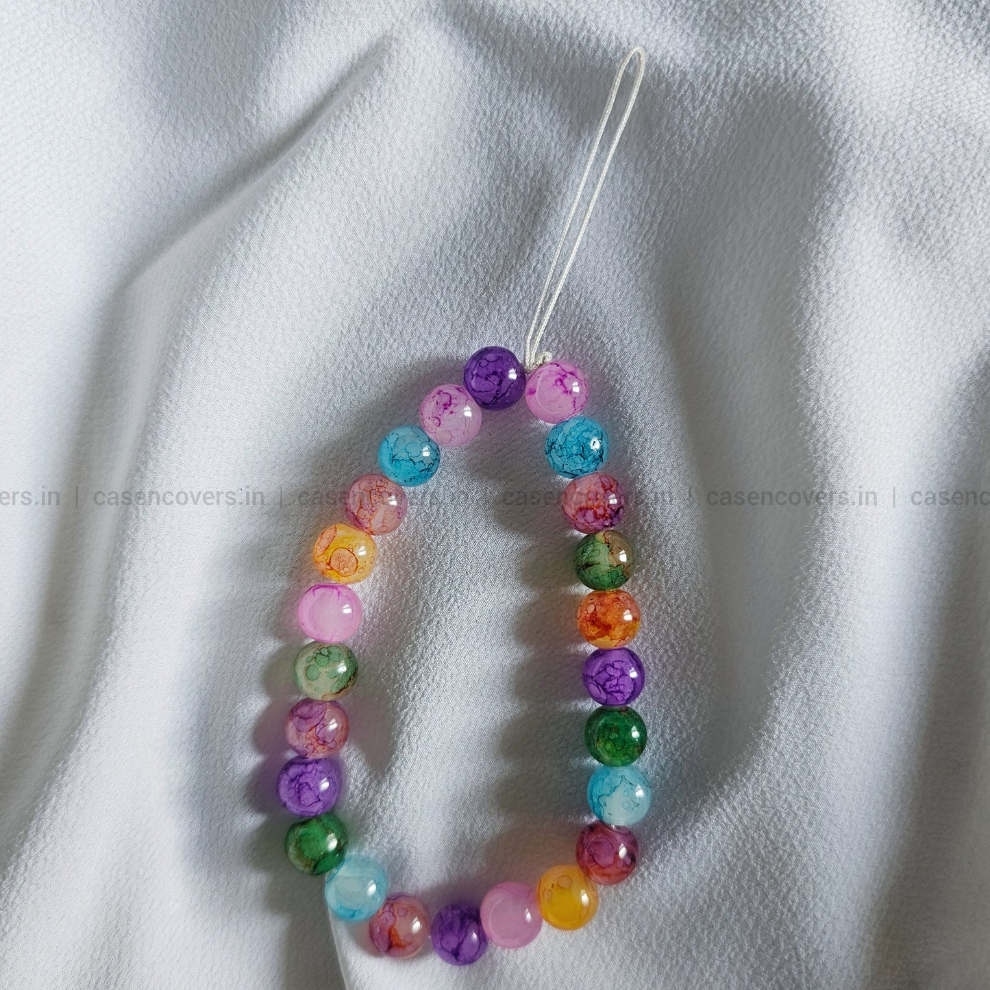 Elegant Multicolor Marble Beads Phone Charm