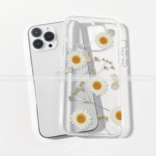 Clear daisy phone case