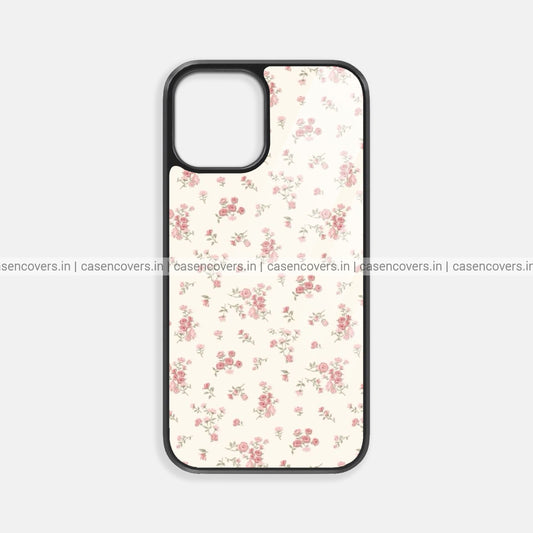Pink Aesthetic Floral Glass Case