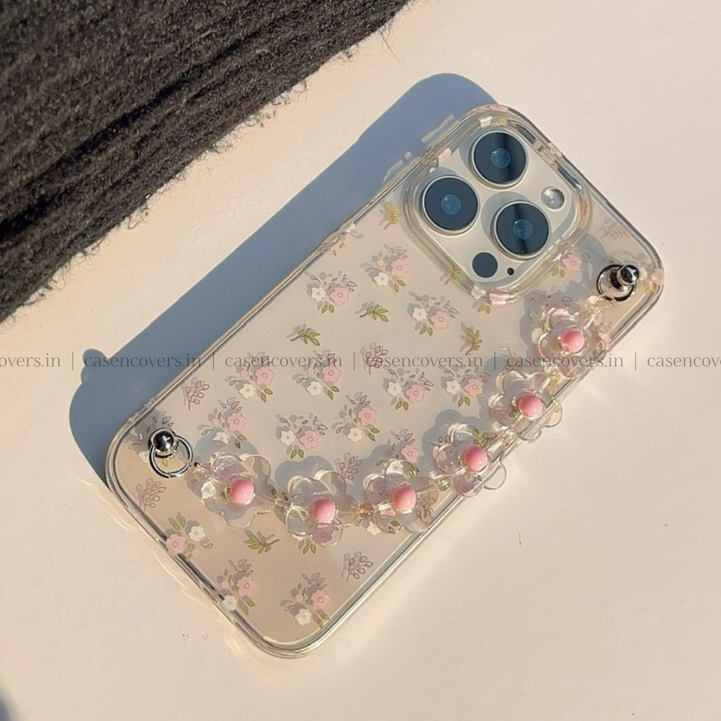 Baby Pink Floral Chain Phone Case