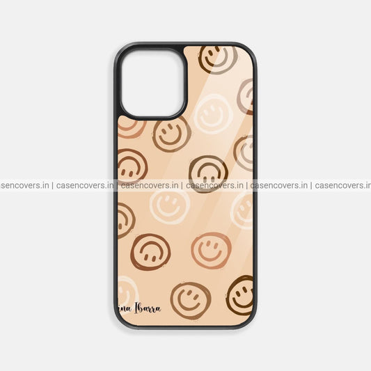 Brown Smiley Glass Case