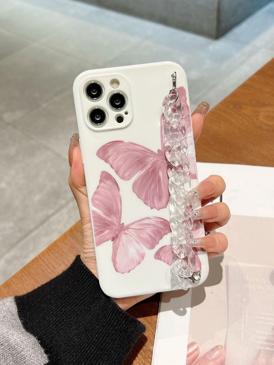Butterfly Pink Chain Phone Case