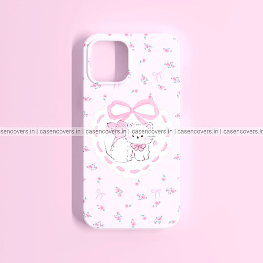 Cute Pink Kitty Bow Phone Case