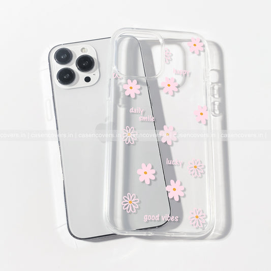 Good Vibes Clear Floral Case