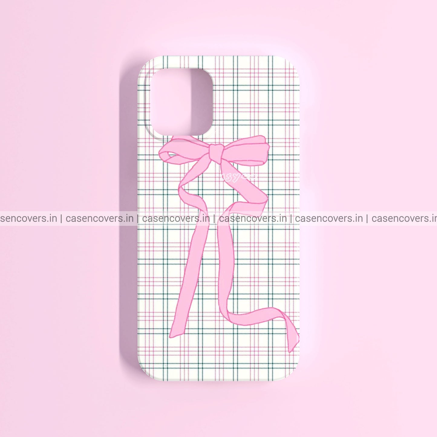 Blush Ribbon Plaid Phone Case