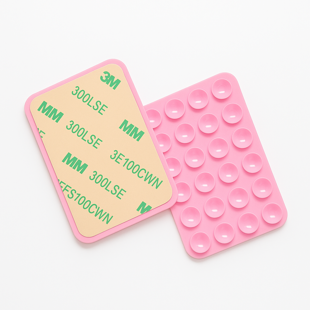 Pink Soft Silicone Suction Phone Sticky Grip