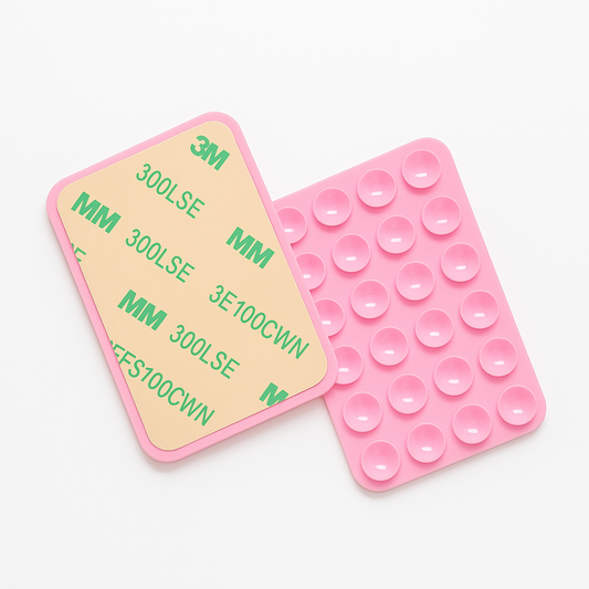 Pink Soft Silicone Suction Phone Sticky Grip