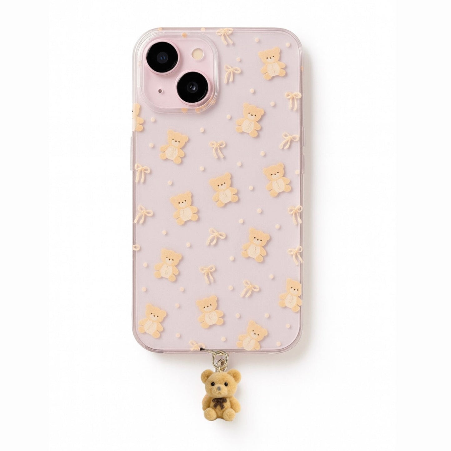 Pretty Teddy Brown Bow Case With Hanging Teddy