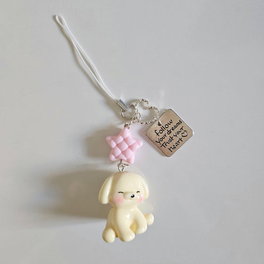 Dreamy Heart Pup Phone Charm