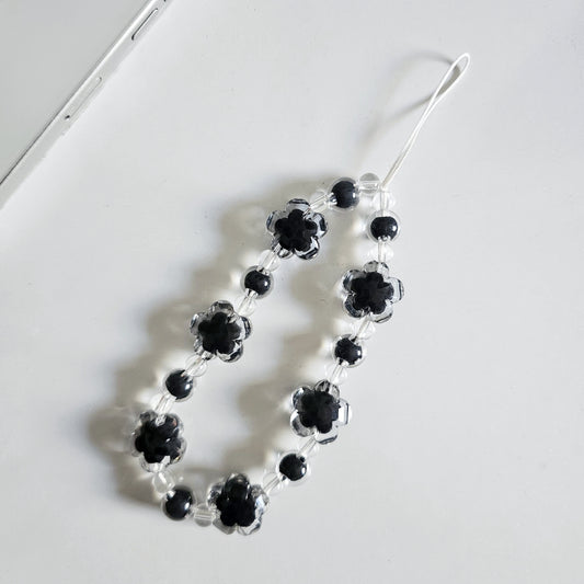 Black Floral Phone Charm