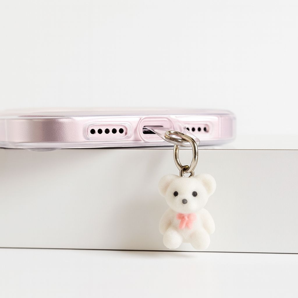 Pretty Teddy Phone Case with Hanging Teddy
