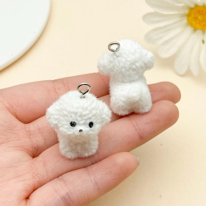 Pretty Puppy Phone Case with Hanging Plush Charm