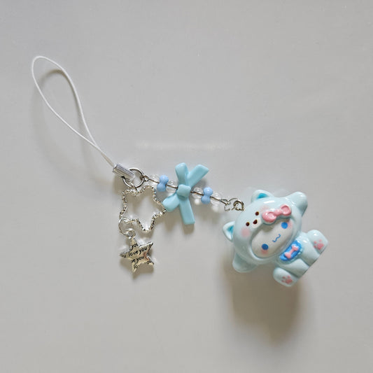Blueberry Bow Bear Phone Charm