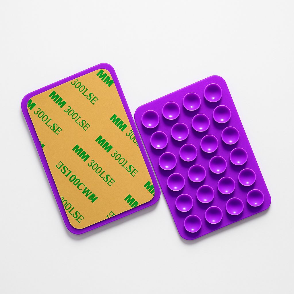 Purple Soft Silicone Suction Phone Sticky Grip