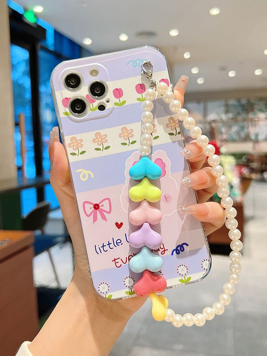 Cute Hearts Bunny Chain Phone Case