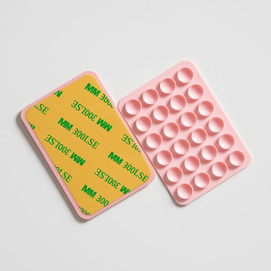 Pink Soft Silicone Suction Phone Sticky Grip
