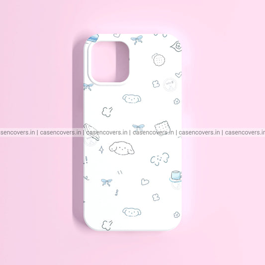 Aesthetic Cute Blue Doddle Case