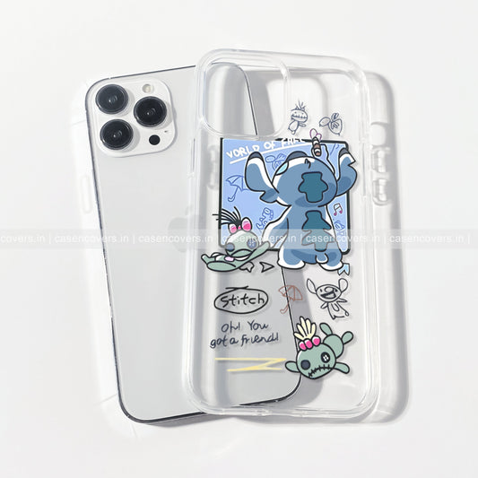 Clear stitch blue aesthetic case