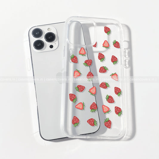 Clear strawberry phone case